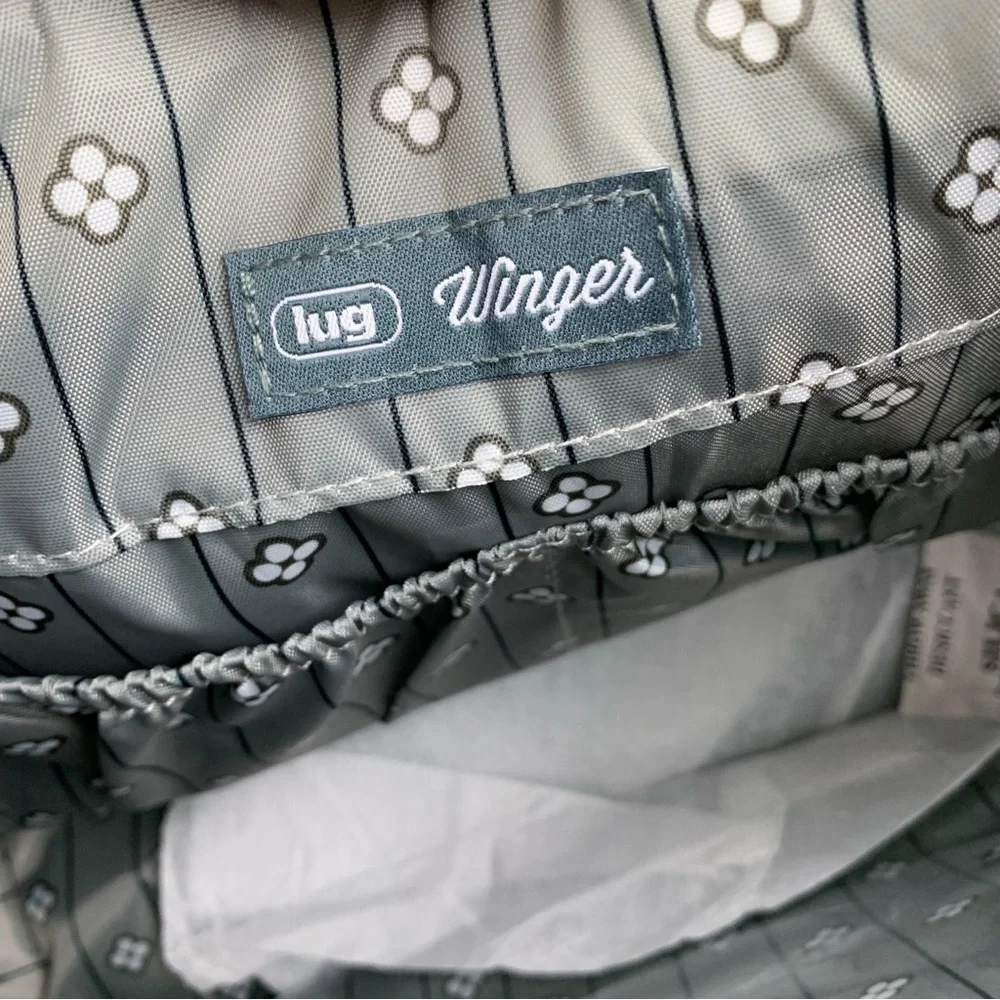 Lug Winger 2pc Hobo Bag Black Silver Stitch NEW Shoulder Crossbody Quilted Coin - Picture 8 of 9